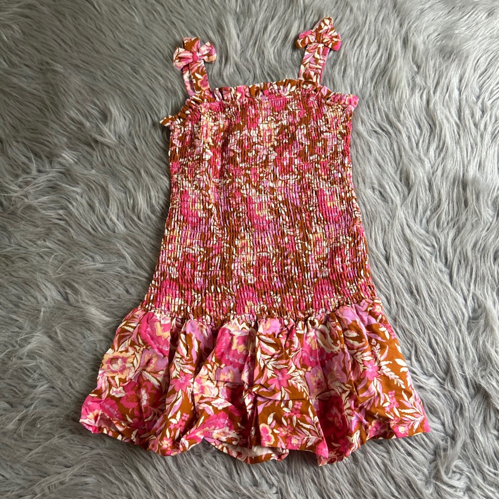 Wonder Nation Floral Sleeveless Dress Toddler Girls Size 4T Pink Stretchy